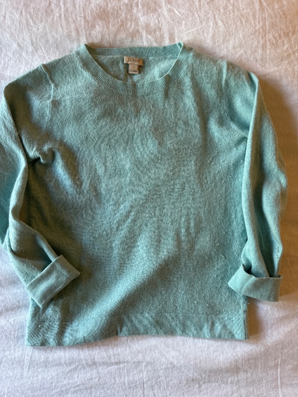 J Crew Factory Teal Blue Cotton/Wool Blend Sweater